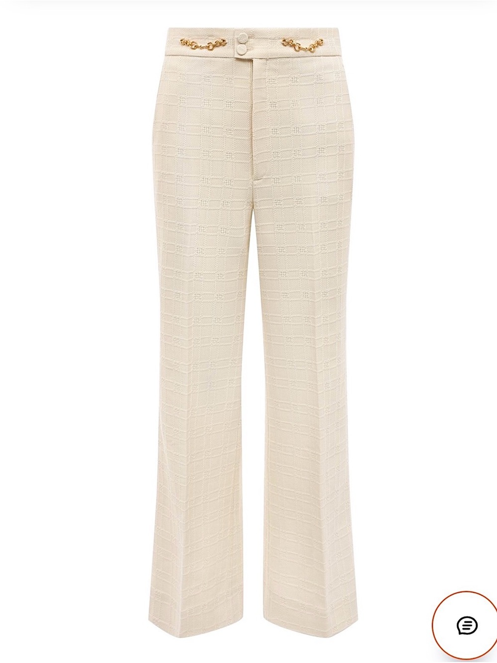 Gucci Tweed Horsebit Wide-Leg Trousers